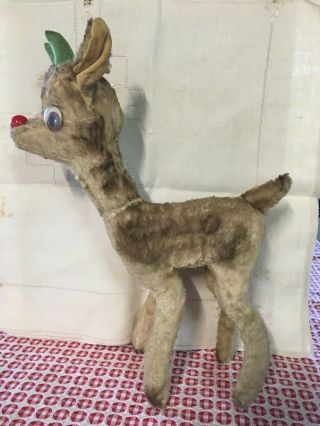 Vintage 50s 14 " Montgomery Ward Rudolph The Red - Nosed Reindeer Stuffed