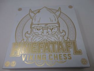 Hnefatafl Viking Chess Board Game All Wooden Set Euc