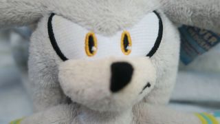 ULTRA RARE Jazwares SILVER Sonic the Hedgehog SEGA 2010 Plush Toy Doll Tagged 2