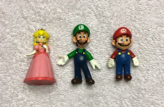 2007 2.  5 " Mario,  Luigi,  Princess Peach Figures Doll Cake Topper