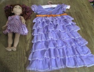 Fancy Nancy Dress/costume 4/6 And Fancy Nacy Doll Perfect Halloween