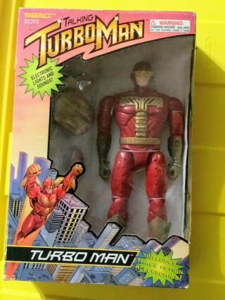 Turbo Man Tiger Electronics Jingle All The Way 13.  5 " Action Figure Turboman 1996