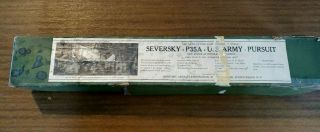 Army Pursuit Seversky P35a Fighter Plane Model Kit Balsa Wood 32 " Span; 1 " Scale