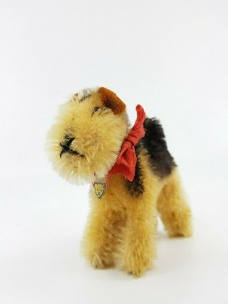 Steiff Terry Airdale Terrier Dog 1308,  00 8 Cm W.  Button Chesttag Vgc Vintage Toy