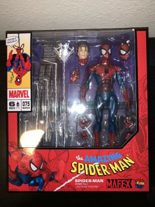 Marvel Mafex No 075 Spider - Man Authentic Complete Rare Sony Spiderverse