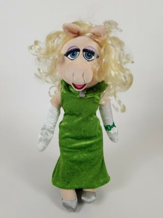 Disney Store Miss Piggy Muppet Most Wanted Emerald Green Dress Plush Doll 20”