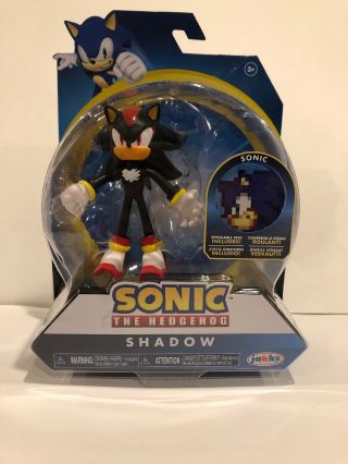 Nip Sonic The Hedgehog Bendable Shadow 4 " Bendy Figure Jakks Pacific 2019