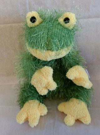 Ty Punkies Fuzzy Green Hopscotch Frog 9 " Bean Bag Stuffed Animal 2002 W/ Tag