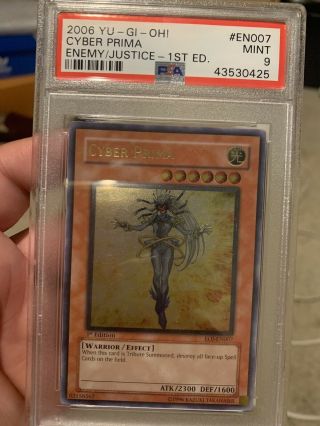 Yugioh Psa 9 Cyber Prima Ultimate Rare 1st Edition 2006 Enemy Of Justice