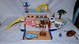 Calico Critters Seaside Cruiser House Boat Ship With Accessories