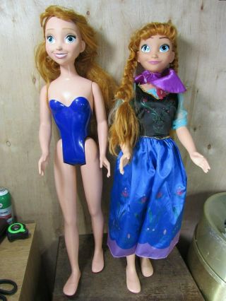 2 Disney Jakks Pacific 3 Foot Tall Barbie Style Dolls