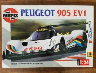 Rare 1991 Peugeot 905 Ev1 Le Mans Race Car,  1/24 Scale Airfix Kit