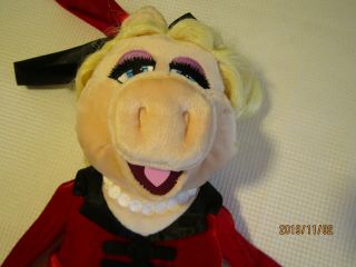 Disney Miss Piggy Hand Puppet By Madame Alexander Red Dress Plush Muppet 68360 Q 2