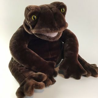 Folkmanis Folktails Large Jumbo Bullfrog Hand Puppet 18 " Sitting Frog Brown