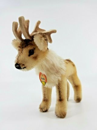 Steiff Mohair Reindeer Renny 1314,  00 14 Cm W.  Chesttag Vgc 1965 - 67 Vintage Toy