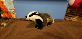 Vintage Steiff Diggy The Badger 1840/26 Made In Western Germany Ear Button & Tag