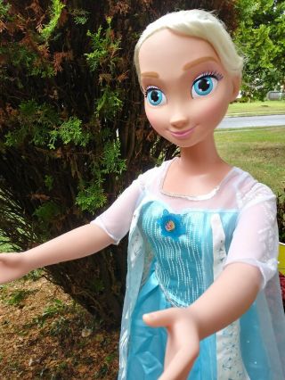Disney Frozen Princess My Size Elsa Big Large Doll 38 " Great Hair Euc