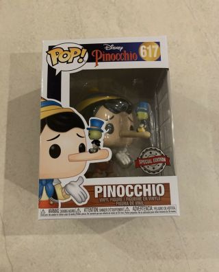 Pinocchio With Jiminy Cricket Exclusive Funko Pop Vinyl Figure Rare,  Protector
