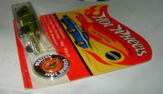 1969 Hot Wheels Redline Custom Dodge Charger Lime/yellow Unpunched Blister Card