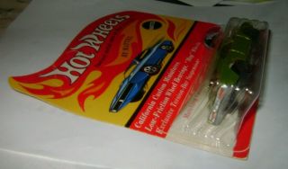 1969 Hot wheels Redline Custom Dodge Charger Lime/Yellow Unpunched blister card 2