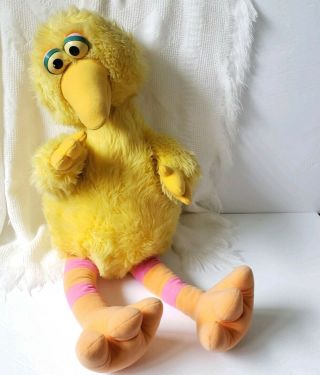 Vtg 80s Big Bird Large Plush Stuffed Toy Muppet Sesame Street Hasbro Softies 32 "