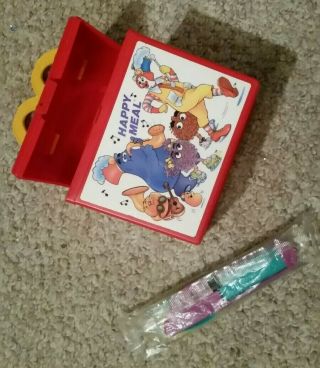 Vintage Fisher Price Mcdonald’s Happy Meal Rare Lunch Box & Silverware L@@k