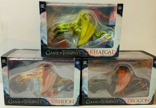 Game Of Thrones Action Vinyls Set Drogon Viserion Rhaegal Mini Figure Dragon