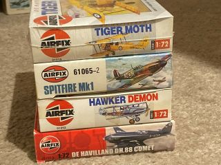 Airfix 1/72 Various Aircraft Kits X 4,  Tiger Moth,  Demon,  Dh Comet Etc