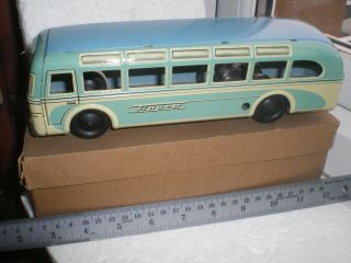Vintage Tin Plate Bus By Tippco Of West Germany (us Zone) Boxed