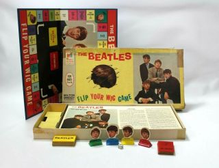 Vtg 1964 The Beatles Flip Your Wig Board Game By Milton Bradley Complete