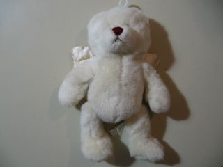 9 " Plush Bean Bag Angel Bear Teddy Bear Doll,  Made By Ganz 2001,