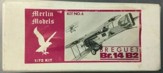 Merlin Models 1/72 Breguet Br.  14 B2 Wwi French Fighter World War One Rare