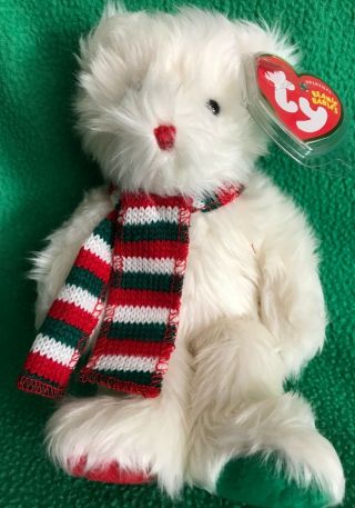 Ty Beanie Baby Muffler The Bear Internet Exclusive 7.  5 " Mwmt Vintage Stuffed Toy