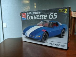 Vintage Amt 1/25 Scale 1996 Corvette Gs Plastic Model Kit
