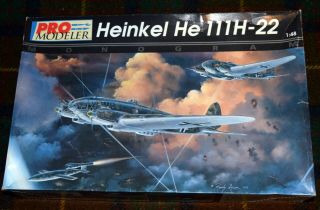 Monogram Pro - Modeler 1/48 Heinkel He - 111h - 22 Luftwaffe Bomber W/ V - 1 Rocket