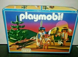Vintage Playmobil Native American Indian Family 3872 Box1996 Nib