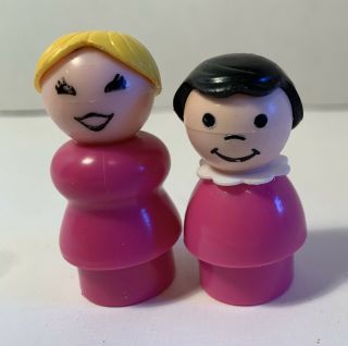 Vintage Fisher Price Little People Play Family Plastic Pink Ladies Whoops Girl
