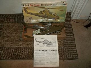 Vintage 1969 Revell Bell Huey Cobra Helicopter Large 1/32 Scale,  Open Box Kit