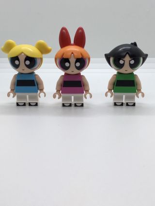 Authentic Lego Power Puff Girls Minifigures Buttercup,  Blossom,  Bubbles