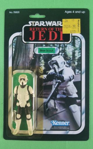 Vintage Star Wars Biker Scout Return Of The Jedi 65 - Back (gem Card) Wow