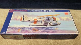 Vintage Glencoe Grumman J2f - 2 Duck Plastic Model Kit 1/48 Scale Boxed