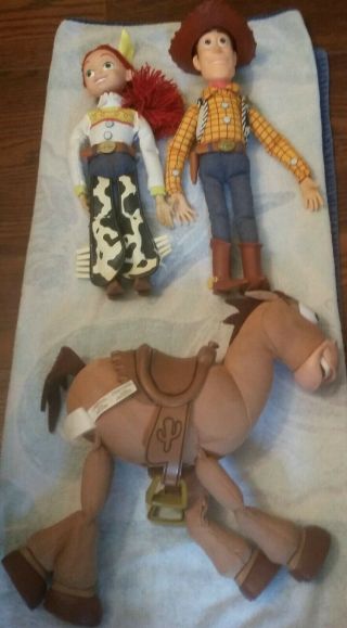 Disney & Pixar Toy Story Dolls - Figures - Woody,  Jessie,  Bulls Eye Pull String