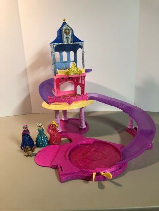 Disney Princess Magic Clip Glitter Glider Castle W 3 Princess Dolls Anna Elsa,