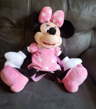 Disney Store Minnie Mouse Plush 20 " Stuffed Animal Toy Backpack