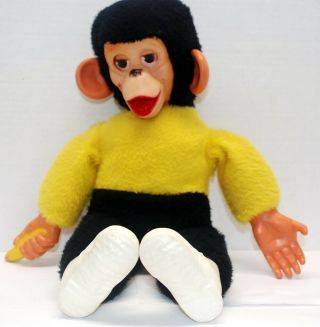 Vintage Mr.  Bim Zippy Monkey With Rubber Face,  Hands And Sneakers.  20” Tall