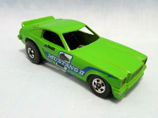 Vintage 1970s Hot Wheels Blackwall Mustang Ii Enamel Green -