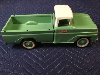 VINTAGE TONKA PICKUP AND TRAILER PRESSED STEEL Turquoise/light Green & White 2