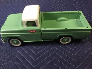 VINTAGE TONKA PICKUP AND TRAILER PRESSED STEEL Turquoise/light Green & White 3