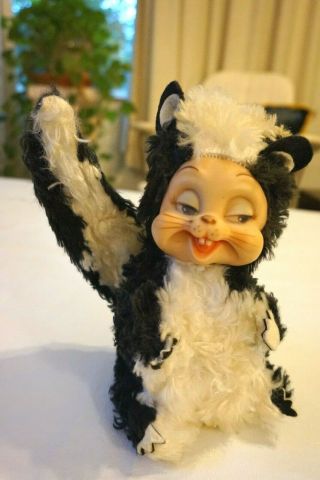 Vintage Stinky Skunk - Rushton Star Creation Rubber - Face Plush - 8 " With Tag