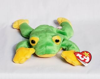 Ty Beanie Babies Retired Smoochy The Frog 1997 Plush Stuffed Animal